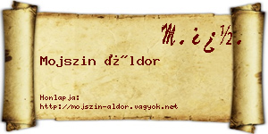 Mojszin Áldor névjegykártya